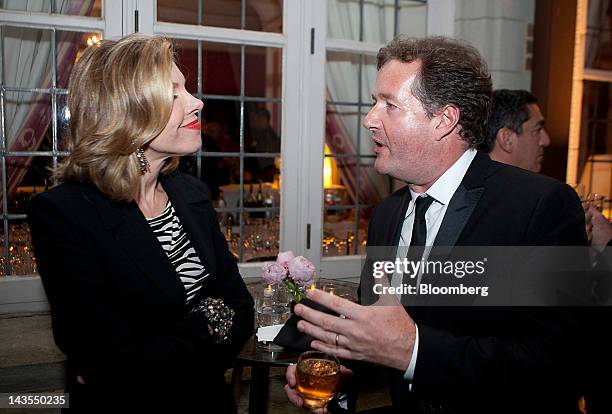 Actress Christine Baranski, left, and CNN host Piers Morgan attend the Bloomberg Vanity Fair White House Correspondents' Association dinner...