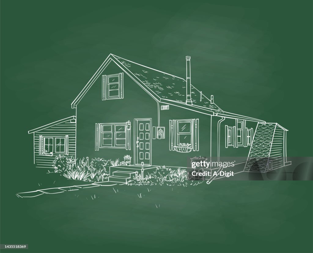 Little House On The Road Chalkboard