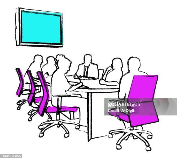 chalkboard meeting color h - board meeting stock illustrations