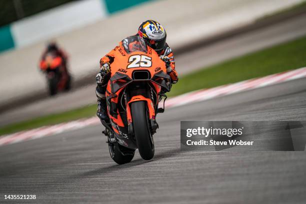 Raul Fernandez of Spain and Tech 3 KTM Factory Racing rides during the qualifying session of the MotoGP PETRONAS Grand Prix of Malaysia at Sepang...