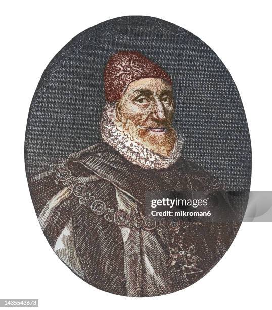 portrait of charles howard, 1st earl of nottingham, 2nd baron howard of effingham - english statesman and lord high admiral under elizabeth i and james i - lord howard stock pictures, royalty-free photos & images