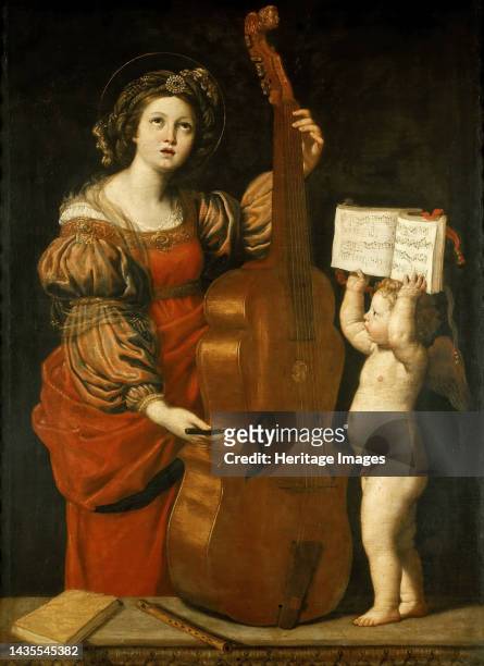 Saint Cecilia Playing the Viol, circa 1616-1617. Found in the collection of the Musée du Louvre, Paris. Artist Domenichino .