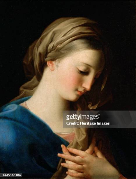 Virgin Annunciate, Early 1740s. Found in the collection of the Musée du Louvre, Paris. Artist Batoni, Pompeo Girolamo .