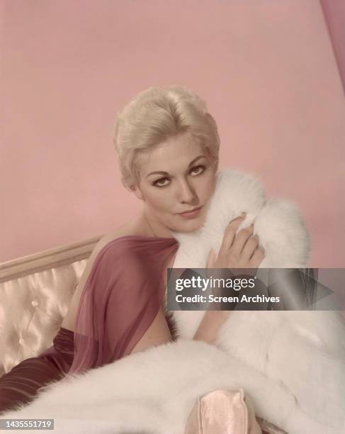 Kim Novak breathtaking 1950's glamour pin up portrait circa Vertigo.