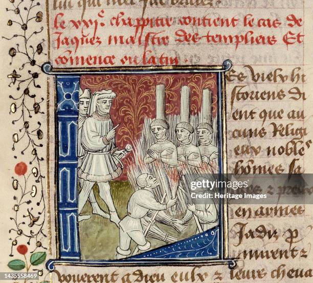 Execution of the Templars. From: De casibus virorum illustrium by Giovanni Boccaccio, circa 1 435-1440. Found in the collection of the Bibliothèque...