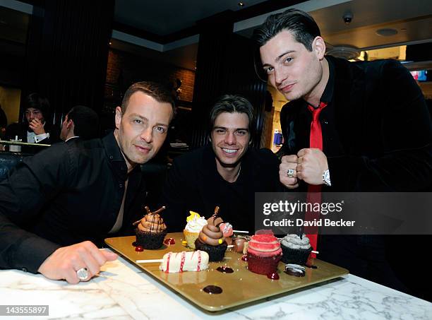 Actor Joey Lawrence celebrates his birthday with his brothers Matthew Lawrence and Andrew Lawrence at the Sugar Factory American Brasserie at the...