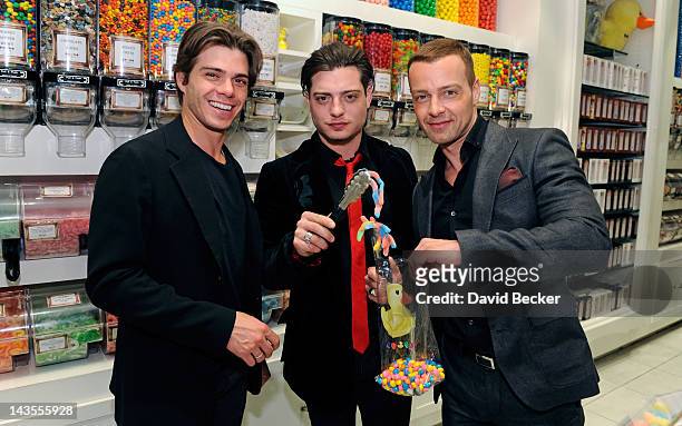 Actor Joey Lawrence celebrates his birthday with his brothers Matthew Lawrence and Andrew Lawrence at the Sugar Factory at the Paris Las Vegas on...