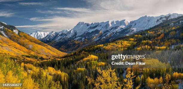 colorado fall panorama - ouray colorado bildbanksfoton och bilder