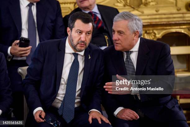 Italian Minister of Infrastructures and Transport and deputy Prime Minister Matteo Salvini, Italian Minister of Foreign Affairs and deputy Prime...