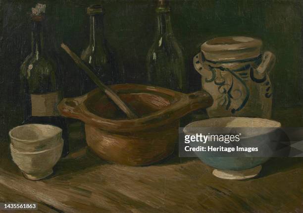 Still Life with Earthenware and Bottles, 1885. Found in the collection of the Van Gogh Museum, Amsterdam. Artist Gogh, Vincent, van .