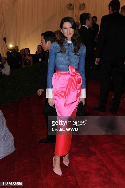 Jenna Lyons attends the Metropolitan Museum of Art’s 2012 Costume Institute Gala featuring the debut of “Schiaparelli and Prada: Impossible...