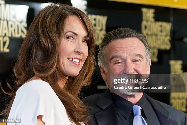 Susan Schneider and comedian Robin Williams attend The Comedy Awards 2012 at Hammerstein Ballroom on April 28, 2012 in New York City.