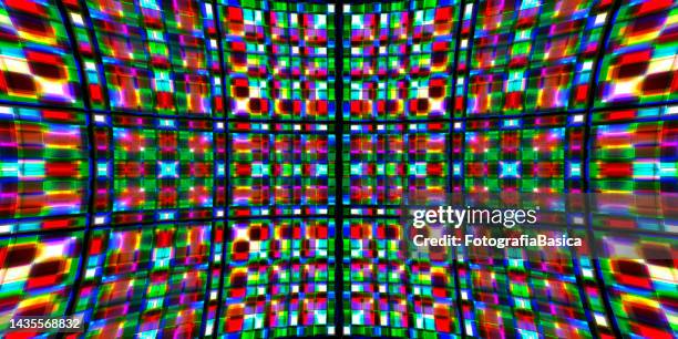 shiny red, green and blue squares concave pattern - translucent texture stock illustrations