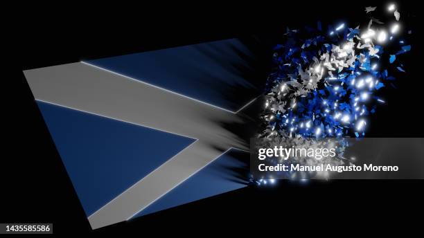 vanishing flag of scotland - national flag stock pictures, royalty-free photos & images