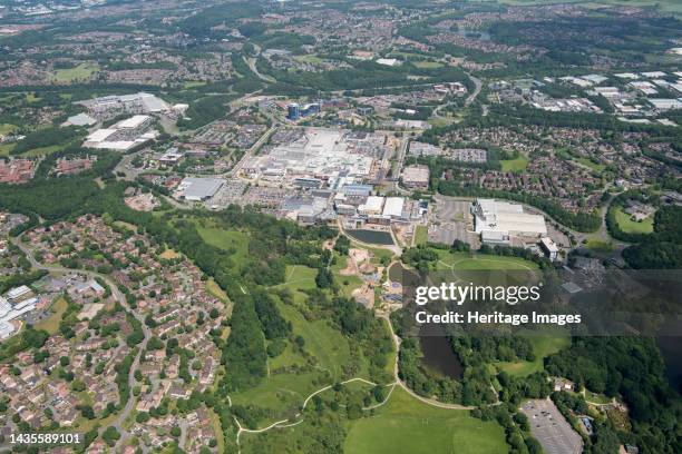 The town centre, shopping centre and New Town, Telford, Shropshire, 2018. Artist Damian Grady.