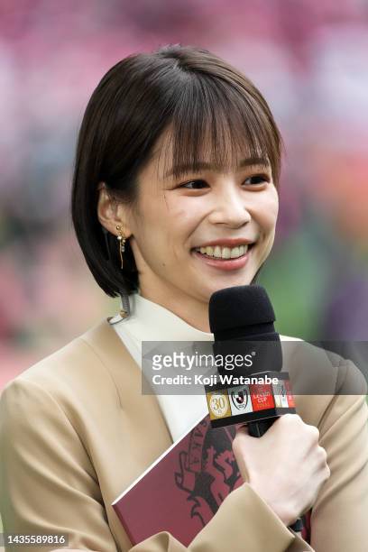 Yui Suzuki looks on during the J.LEAGUE YBC Levain Cup final between Cerezo Osaka and Sanfrecce Hiroshima at National Stadium on October 22, 2022 in...