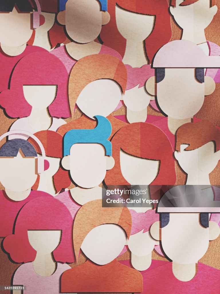 People paper cut background