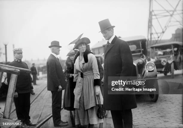 Allied Commission To U.S. Boarding Mayflower For Trip To Mount Vernon: Secretary And Mrs. Mcadoo, 1917. Dignitaries of the British & French War...