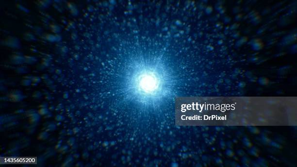 light and defocused glowing particles - particle stock-fotos und bilder