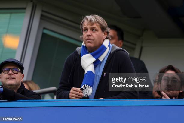 Chelsea Chairman and co-owner Todd Boehly during the Premier League match between Chelsea FC and Manchester United at Stamford Bridge on October 22,...