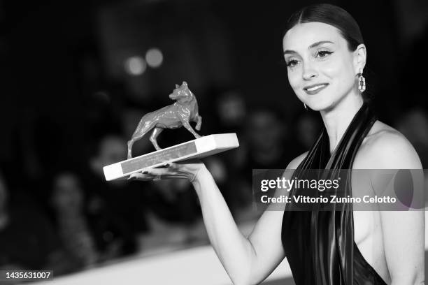 Lourdes Hernandez attends the red carpet for the awards ceremony during the 17th Rome Film Festival at Auditorium Parco Della Musica on October 22,...