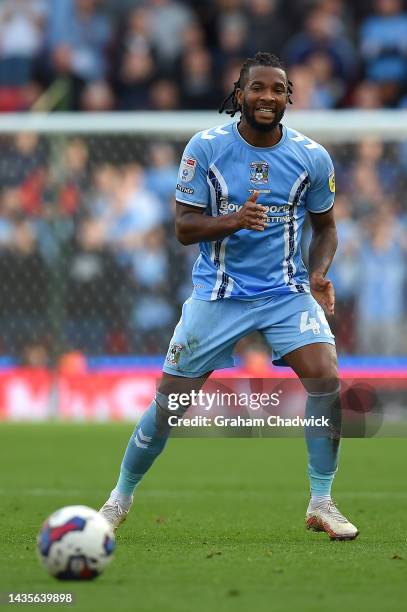 Kasey Palmer of Coventry City during the Sky Bet Championship between Stoke City and Coventry City at Bet365 Stadium on October 22, 2022 in Stoke on...