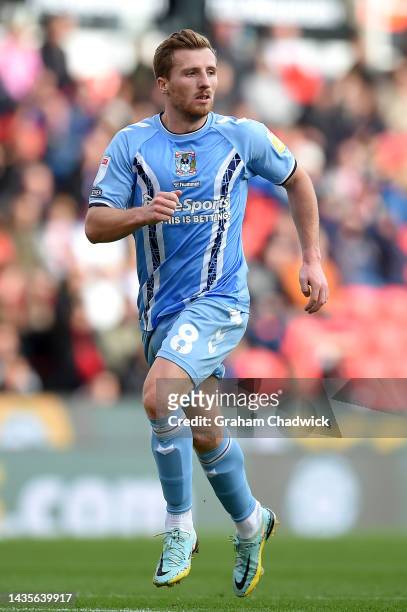 Jamie Allen of Coventry City during the Sky Bet Championship between Stoke City and Coventry City at Bet365 Stadium on October 22, 2022 in Stoke on...