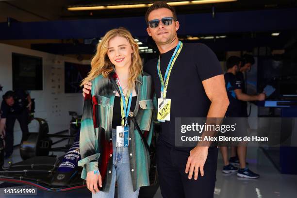 Chloe Grace Moretz and Scott Eastwood visit Williams Racing during the Formula 1 United States Grand Prix at Circuit of The Americas on October 22,...