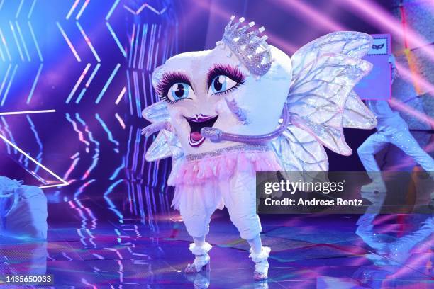 Zahnfee" performs onstage during the 4th show of "The Masked Singer" on October 22, 2022 in Cologne, Germany.