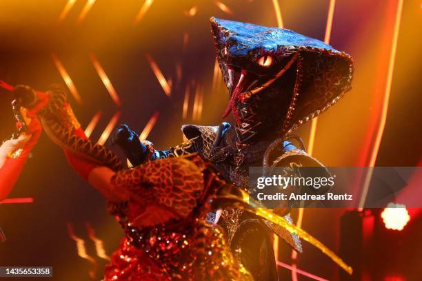 Die Black Mamba" performs onstage during the 4th show of "The Masked Singer" on October 22, 2022 in Cologne, Germany.