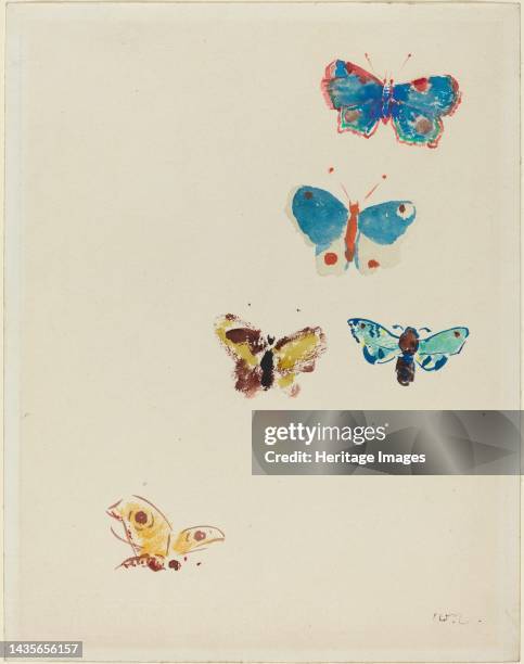 Five Butterflies, circa 1912. Artist Odilon Redon.