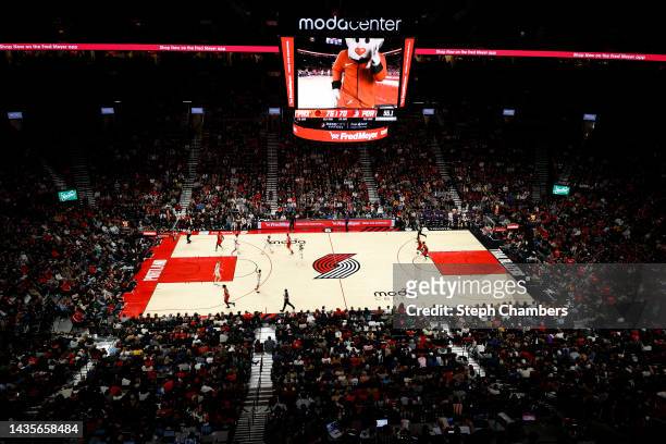 General view is seen at Moda Center between the Portland Trail Blazers and the Phoenix Suns on October 21, 2022 in Portland, Oregon. NOTE TO USER:...