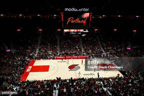 General view is seen at Moda Center between the Portland Trail Blazers and the Phoenix Suns on October 21, 2022 in Portland, Oregon. NOTE TO USER:...