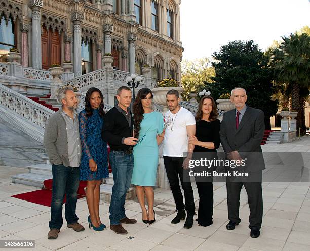 Director Sam Mendes, Naomie Harris, Daniel Craig, Berenice Marlohe, Ola Rapace, producers Barbara Broccoli and Michael G Wilson attend a photocall...