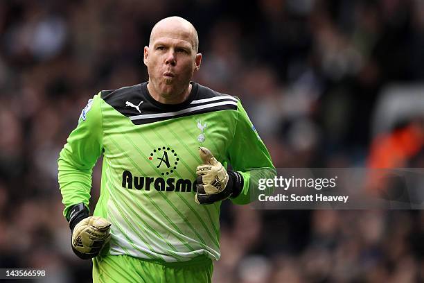 Brad Friedel of Spurs in action during the Barclays Premier League match between Tottenham Hotspur and Blackburn Rovers at White Hart Lane on April...