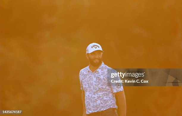 Jon Rahm of Spain walks from the 16th hole during the third round of the CJ Cup at Congaree Golf Club on October 22, 2022 in Ridgeland, South...