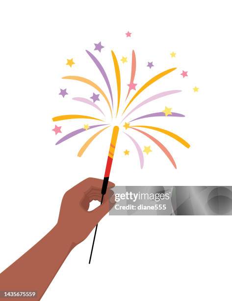 a person holding a sparkler on a transparent background - light trails people stock illustrations