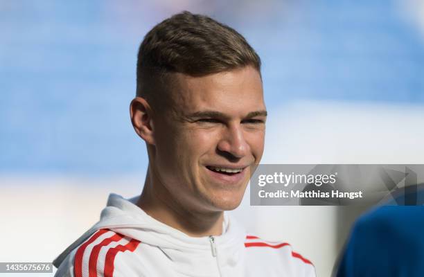 Joshua Kimmich of FC Bayern Muenchen seen ahead of the Bundesliga match between TSG Hoffenheim and FC Bayern München at PreZero-Arena on October 22,...