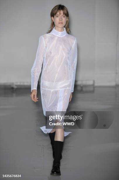 Model on the runway at the Jacquemus spring 2013 show at Galerie Nikki Diana Marquardt.