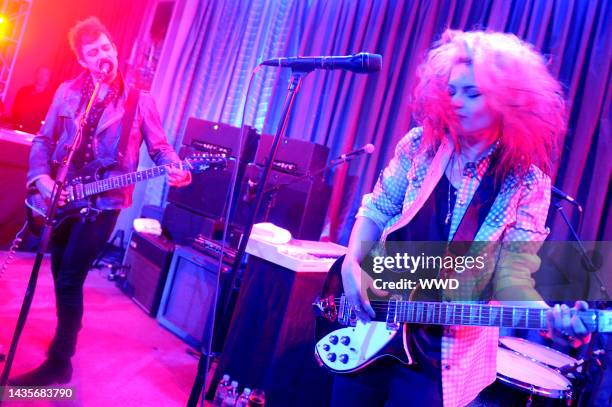 Jamie Hince and Alison Mosshart of The Kills perform the Marc Jacobs fall 2012 collection party at The Pierre.