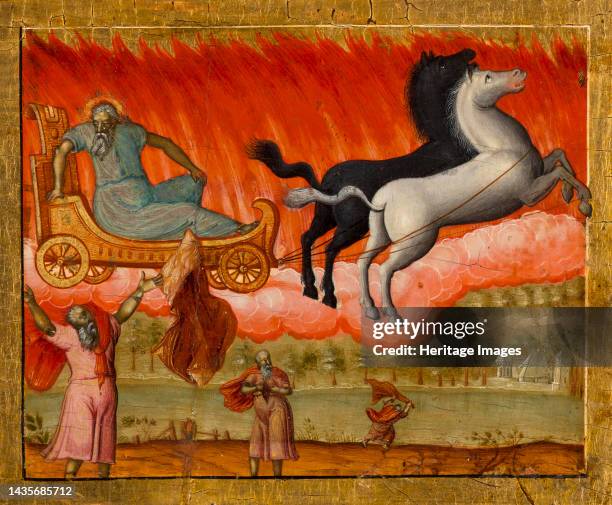 The prophet Elijah and scenes from his life, circa 1700. Artist Bulgarian School.