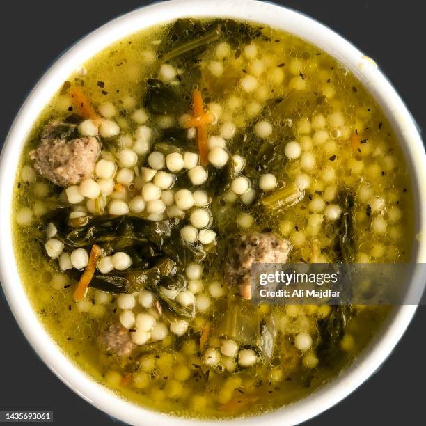 italian wedding soup - italian meatball soup stock pictures, royalty-free photos & images