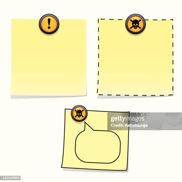 post it attention theme - push pin note stock illustrations