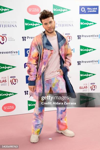 Singer Blas Canto attends the Por Ellas Cadena 100 photocall and concert on October 22, 2022 in Madrid, Spain.