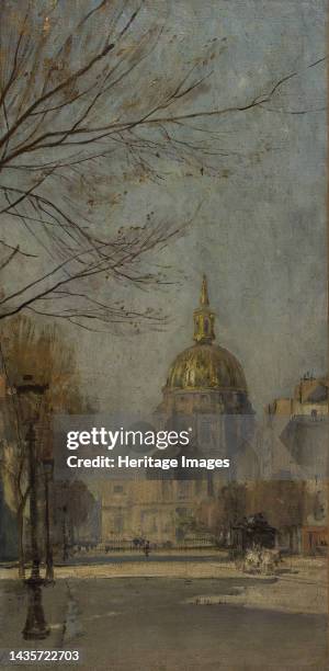 Sketch for the escalier des Fêtes in the Hôtel de Ville, Paris : Boulevard des Invalides, between 1889 and 1891. Royal Chapel known as the Dôme des...