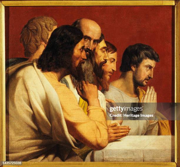 Sketch for the church of Notre-Dame-de-Lorette: Apostles at the Last Supper , circa 1836. . Artist Alphonse-Henri Perin.