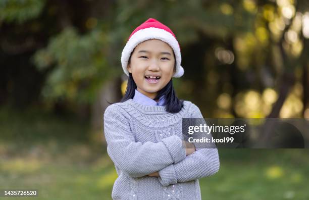 christmas girl arms crossed - kid arms crossed stock pictures, royalty-free photos & images