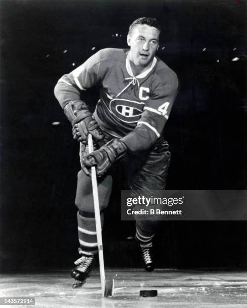 Jean Beliveau of the Montreal Canadiens poses for a portrait circa 1965 in Montreal, Quebec, Canada.