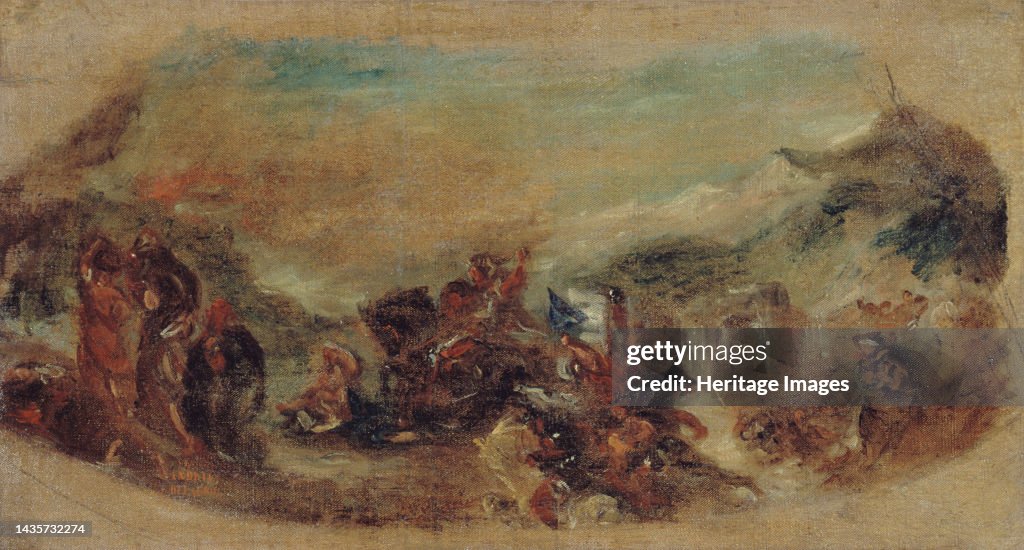 Esquisse Pour La Bibliothèque Du Palais Bourbon : Attila Suivi De Ses Hordes Barbares