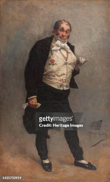 Portrait de Lhéritier , acteur dans le rôle de Cordenbois de "la Cagnotte" de Labiche, 1881. Artist Georges Jules Auguste Cain.